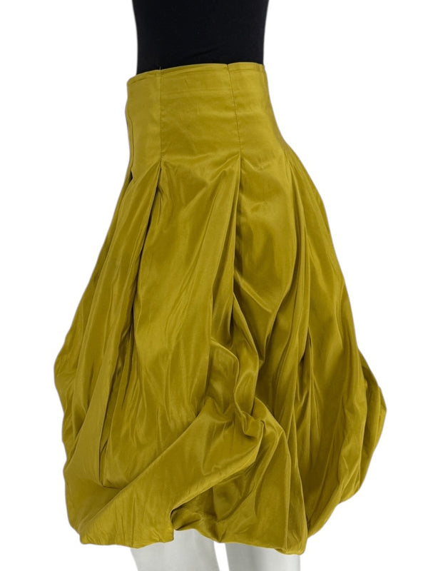 Pauw Amsterdam Chartreuse Silk Sculptural Skirt – Size 3