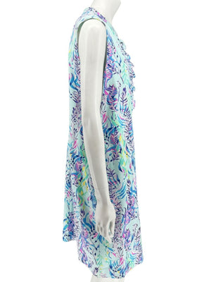 Lilly Pulitzer Aqua Multicolor Sleeveless Printed Shift Dress – Size XL