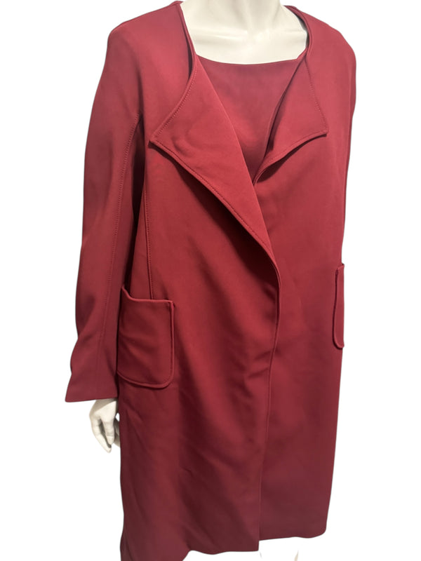 Pamella Roland Red Tailored Dress &amp; Jacket Set – L