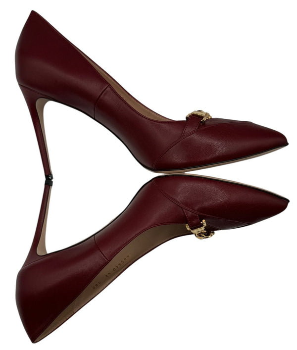Gucci Sylvie Chain Leather Pumps - Size 42- NWT