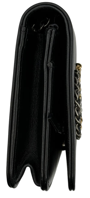 Chanel Black Calfskin Signe Wallet on Chain (WOC)