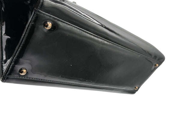 Chanel CC Turnlock Patent Tote with Silver Chain/Hardware