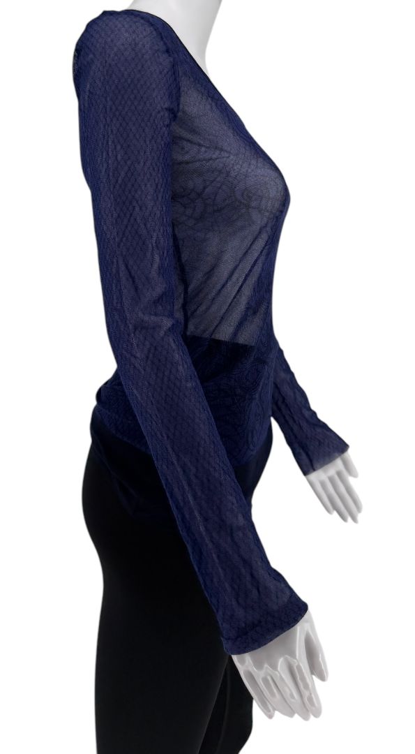 Jean Paul Gaultier Maille Femme Printed Mesh Top - Large