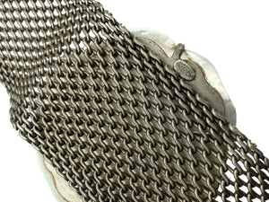 CHANEL Camellia with mesh silver choker collar.