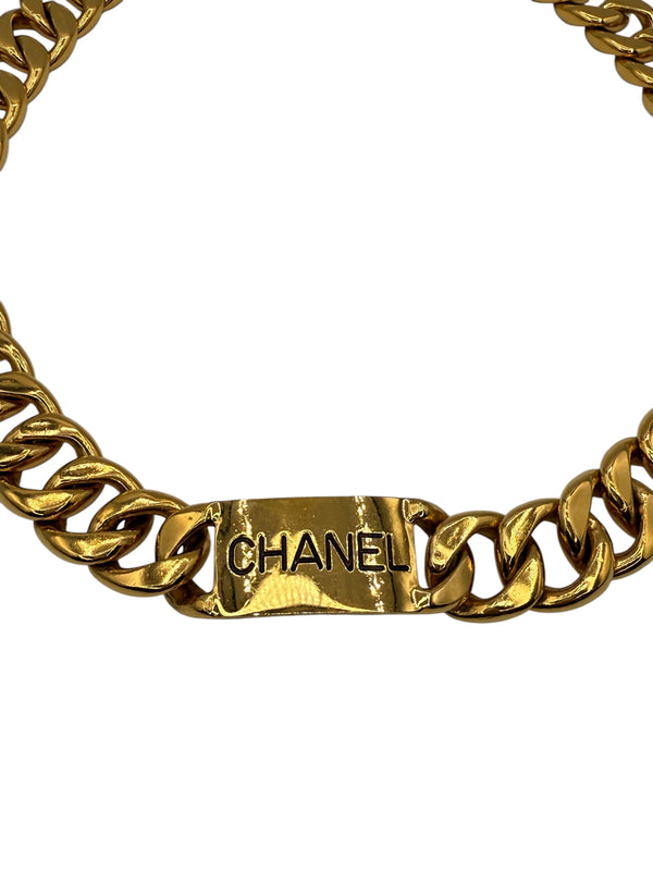 Chanel Gold Logo/Badge Oversized Chain Belt