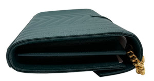 Saint Laurent Envelope Triquilt Small Shoulder Bag in Grained Leather