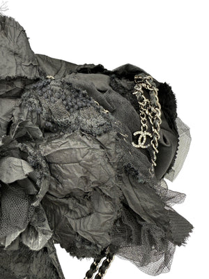 Chanel Satin Camellia Shoulder Bag