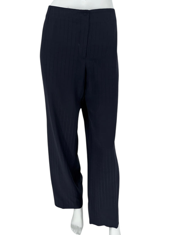 Armani Collezioni Navy Pinstripe Wrap Pantsuit – Made in Italy – Size 14