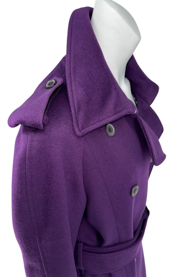 Burberry London Wool & Cashmere Trench Coat – Deep Purple US 12
