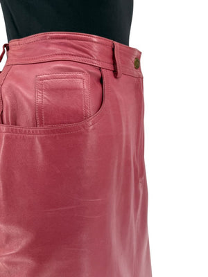 Christian Dior Boutique Rose Leather Skirt – Size 12