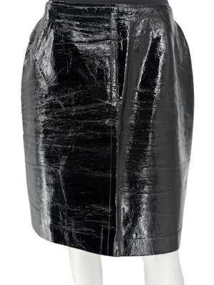 Emanuel Ungaro Liberté Crinkled Patent Leather Skirt – Size 12/46