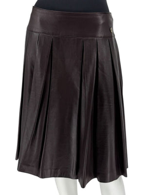 Chanel Fall 2001 Pleated Lambskin Skirt – Size 42