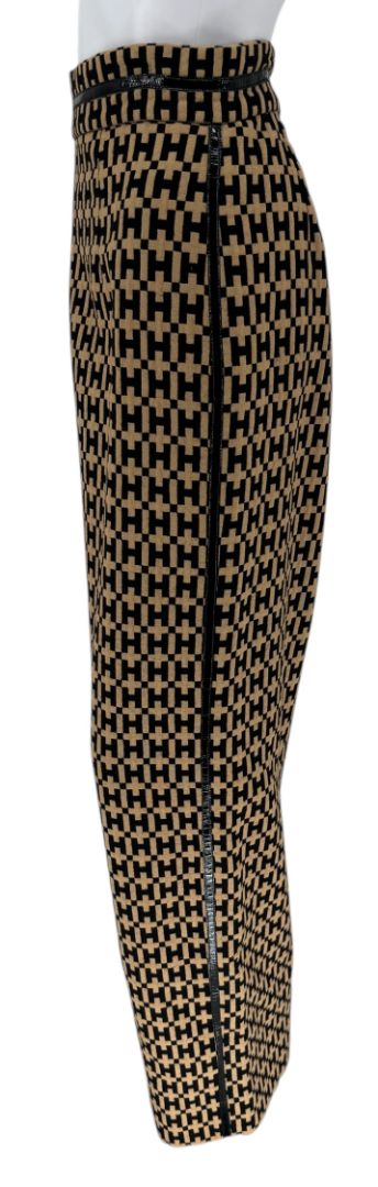 Halston “H” Patterned Straight-Leg Pants- Vintage