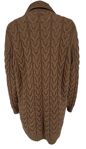 MaxMara Knit-Sleeve Wool-Cashmere Blazer Coat - Size M