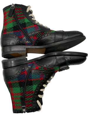 Gucci Tartan Wool & Leather Buckle Combat Boots – Men’s Size 6 (EU 39)