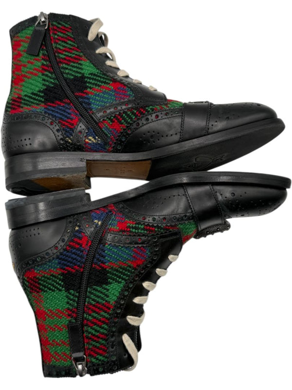 Gucci Tartan Wool & Leather Buckle Combat Boots – Men’s Size 6 (EU 39)
