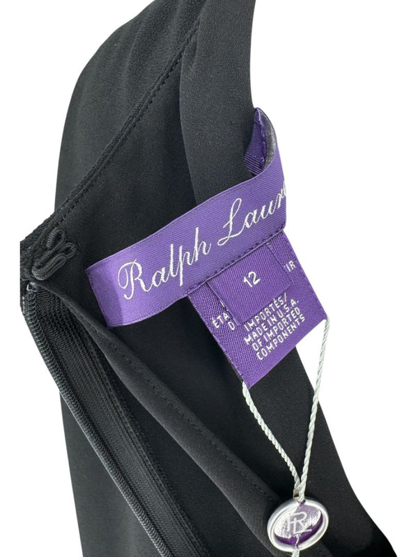 Ralph Lauren Purple Label Cape-Back Midi Dress - Size 12 NWT