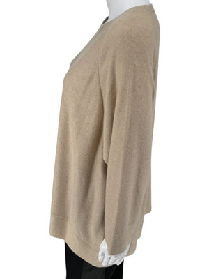 Brunello Cucinelli Beige Cashmere Blend Dolman Sleeve Sweater – Size L