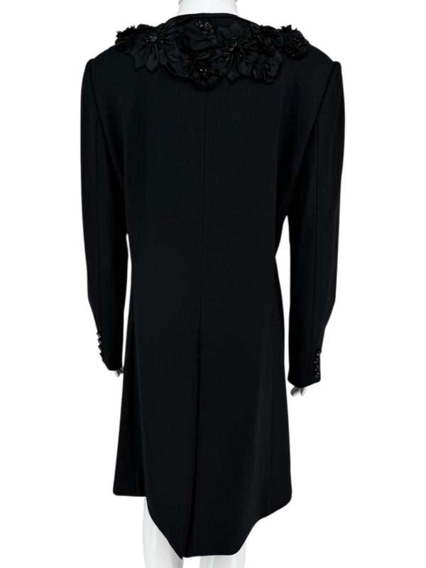 Pamella Roland Embellished Collar Longline Jacket - Large