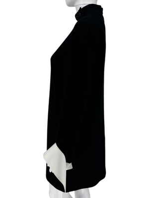 Victoria Victoria Beckham Wool Shift Dress with Contrast Cuffs - Size 8