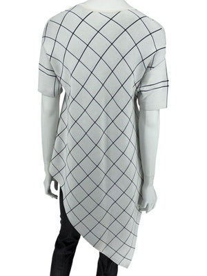 Derek Lam Asymmetrical Windowpane Knit Top - Size Medium