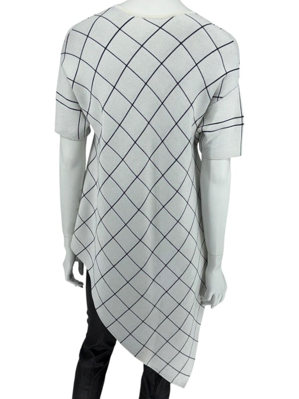 Derek Lam Asymmetrical Windowpane Knit Top - Size Medium