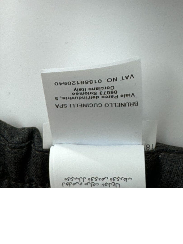 Brunello Cucinelli Charcoal Wool Trousers with Denim Side Stripe - Size 8