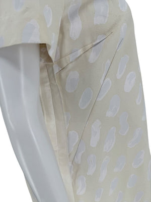 Marni Textured Cream Print Shift Dress with Silk Trim - Size 4