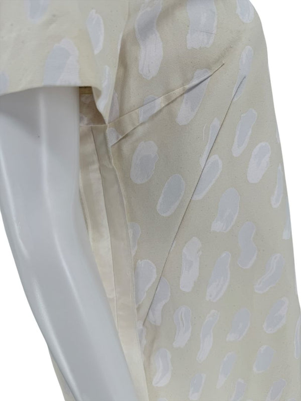 Marni Textured Cream Print Shift Dress with Silk Trim - Size 4
