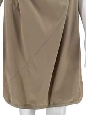 Brunello Cucinelli Taupe Cotton Sleeveless Cowl-Neck Dress - Size 8