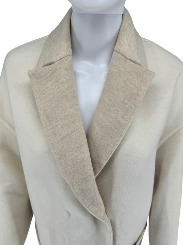 Brunello Cucinelli Reversible Cashmere Coat with Monili Detail - Size 4