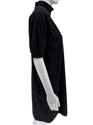 Brunello Cucinelli Charcoal Puff-Sleeve Tunic with Monili Trim – Size Large