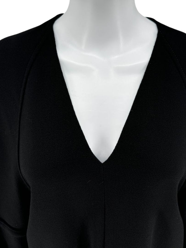 Lela Rose Black Wool-Blend Tie Sleeve Dress – Size 6