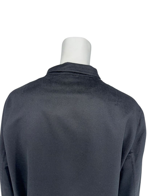 Jil Sander Black Cashmere Collarless Coat – Size 38 IT