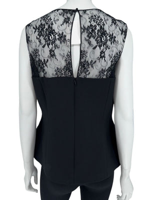 Christian Dior Black Lace-Trim Sleeveless Top – Size FR 44 (US 12)