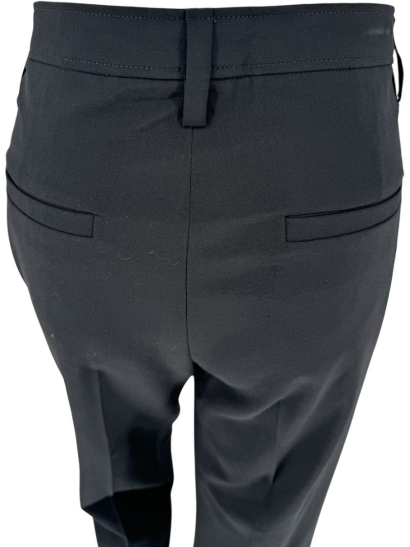 Brunello Cucinelli Black Tapered Wool Trousers with Monili Belt Loop-Size 10