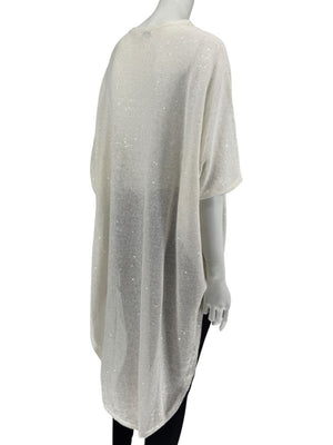 Brunello Cucinelli Ivory Hi-Low Sequin Knit Tunic – Size L