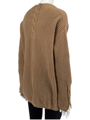 S’Max Mara Camel Ribbed Wool-Cashmere Sweater – Size M
