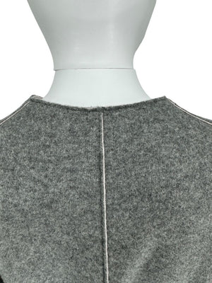 Agona Gray Double-Faced Cashmere Wrap Coat with Leather Belt – Size IT 42 (US 6)