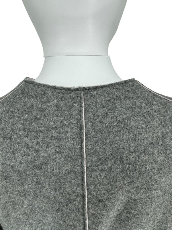 Agona Gray Double-Faced Cashmere Wrap Coat with Leather Belt – Size IT 42 (US 6)