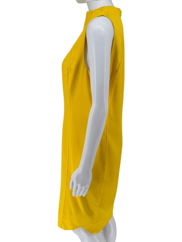 Pamella Roland Sleeveless Citron Yellow Sheath Dress – Large