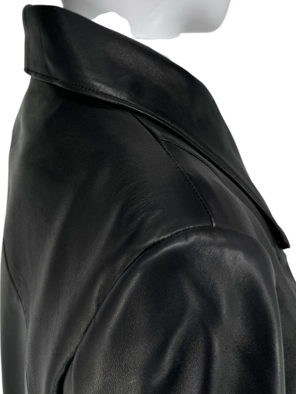 Pamella Roland Black Leather Moto Jacket - Large