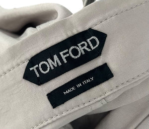 Tom Ford Taupe Acetate Silk-Zip Moto Cropped Pants – Size IT 42