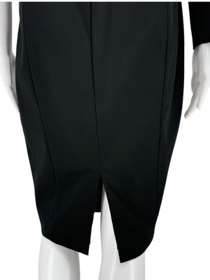 Pamella Roland Black Beaded One-Shoulder Cocktail Dress - Large