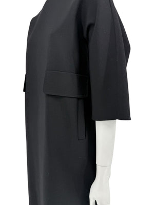 Max Mara 'Cucito a Mano' Black Wool Cocoon Dress – Size IT 40 (US 4/6)