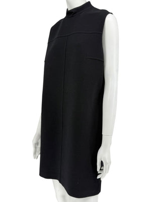Michael Kors Collection Black Sleeveless Wool-Blend Shift Dress – Size 8
