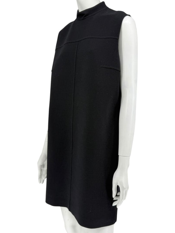 Michael Kors Collection Black Sleeveless Wool-Blend Shift Dress – Size 8