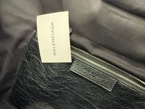 Balenciaga Black Arena Leather Bazar Shopper Tote Bag - XL