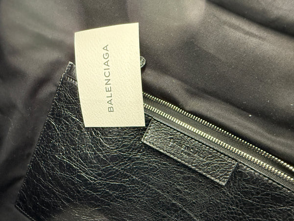 Balenciaga Black Arena Leather Bazar Shopper Tote Bag - XL