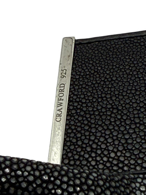 Crawford Black Shagreen/Stingray Top Handle Bag w/ 925 Silver Hardware